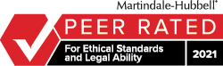 Martindale-Hubbell, Preeminent - Peer Rated for ethical standards and legal Ability, 2021