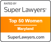 rated by super lawyers, top 50 women, Maryland, superlawyers.com