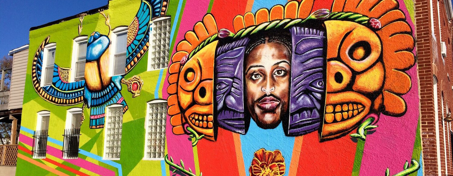 mural of faces in Baltimore