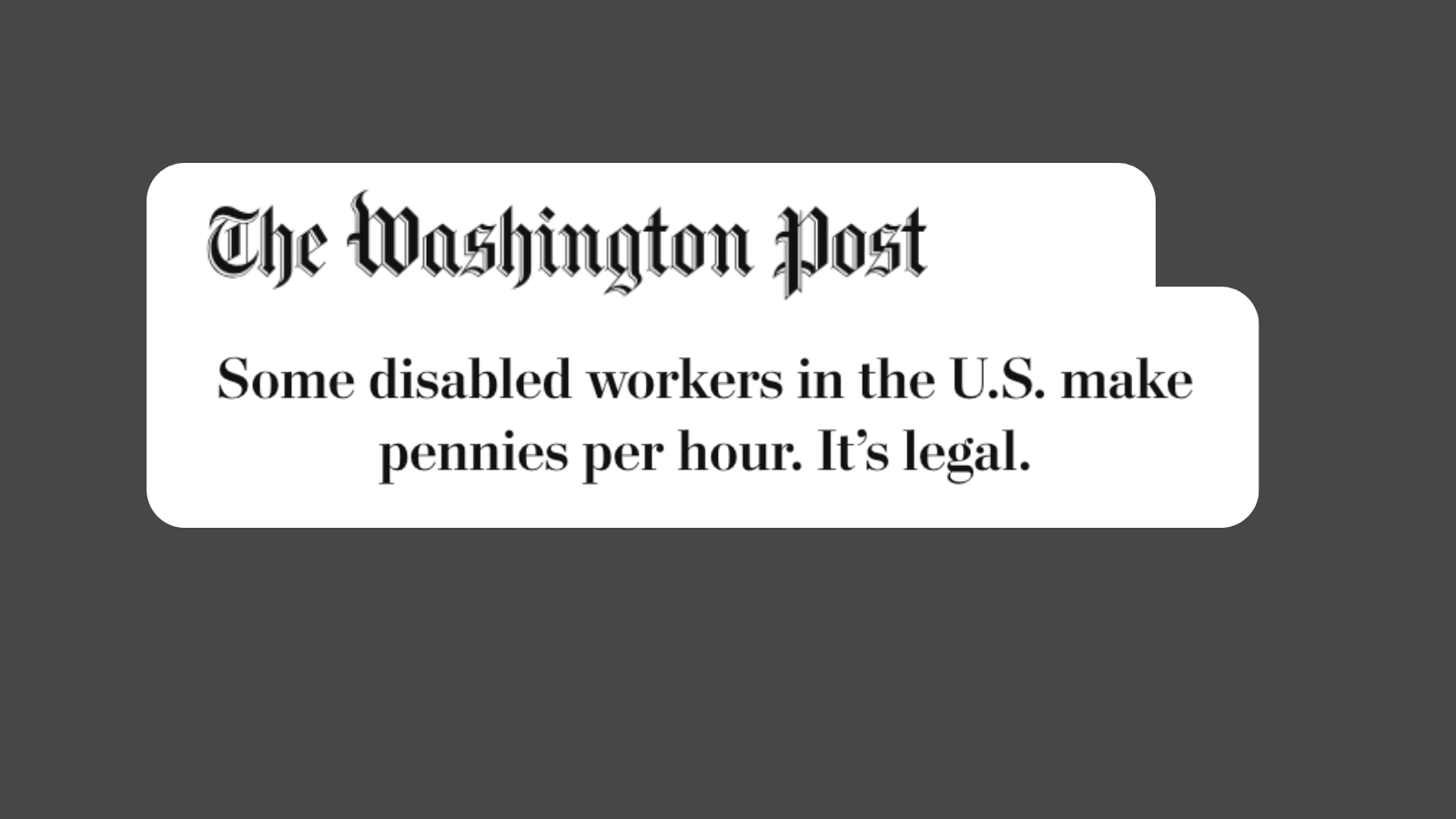 BGL partner, Kevin Docherty, quoted in The Washington Post about the fight to end payment of subminimum wages to people with disabilities. – Technologist