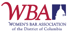 WEBDC logo - Women's Bar Association of the District of Columbia - the logo has red "WBA" letters, and an icon of the Capitol, with the full name spelled out below.