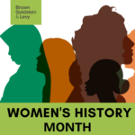 Silhouetted images of diverse women above the headline "Women's History Month."